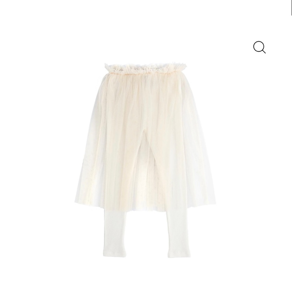 Kids Cream Tulle Skirt Leggings by Tocoto Vintage